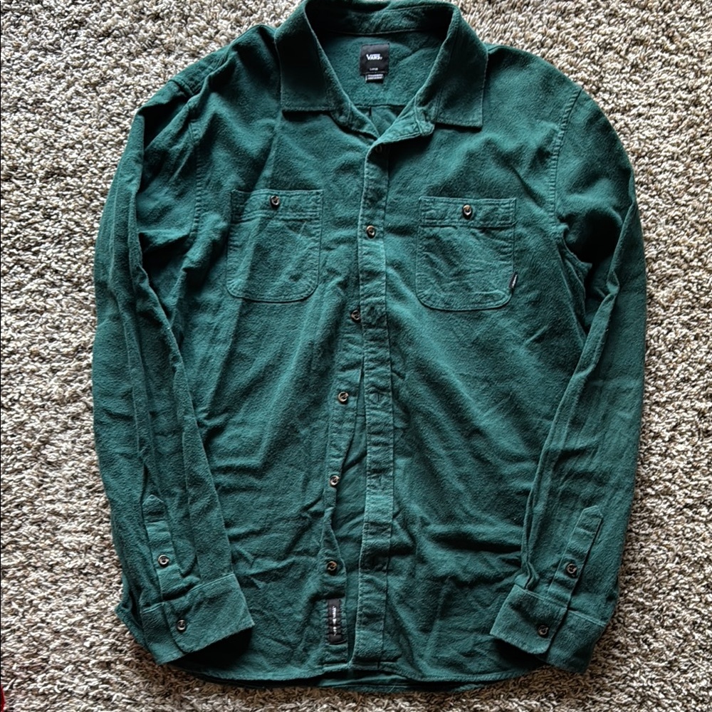 Vans Men’s Emerald Green Button Up Flannel